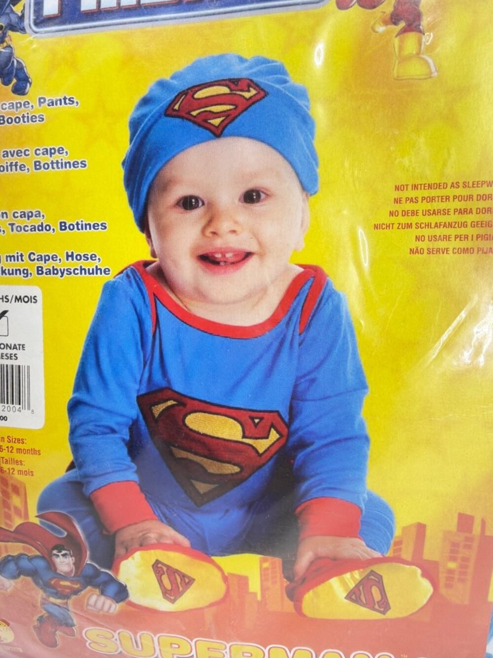 Rubies DC Super Friends Baby Superman Costume Size 6-12 Months